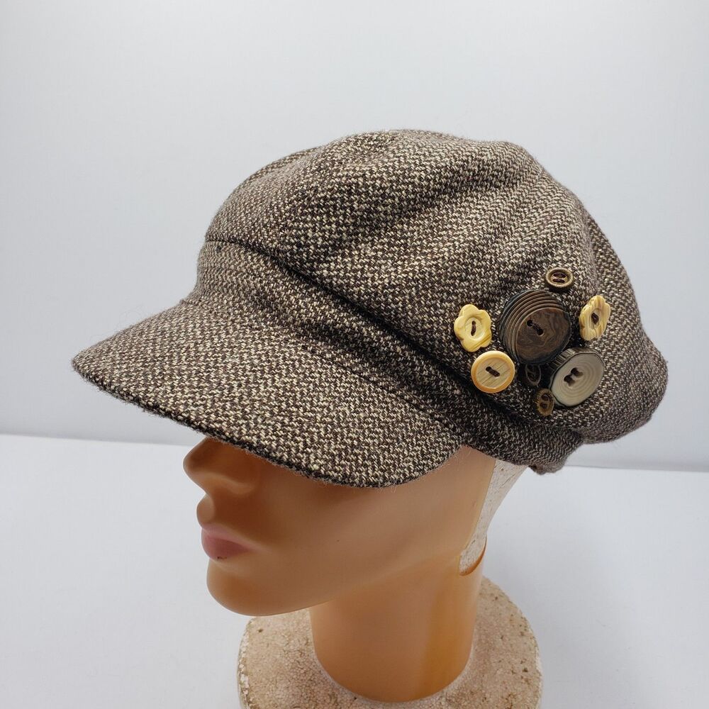 Old Navy 2006 Y2K Women's Cabbie Newsboy Cap Hat Tweed One Size